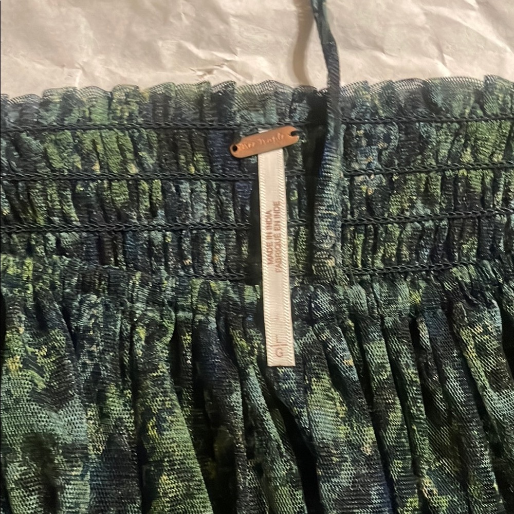 Free People Multicolor Smocked Skirt L - Picture 2 of 9